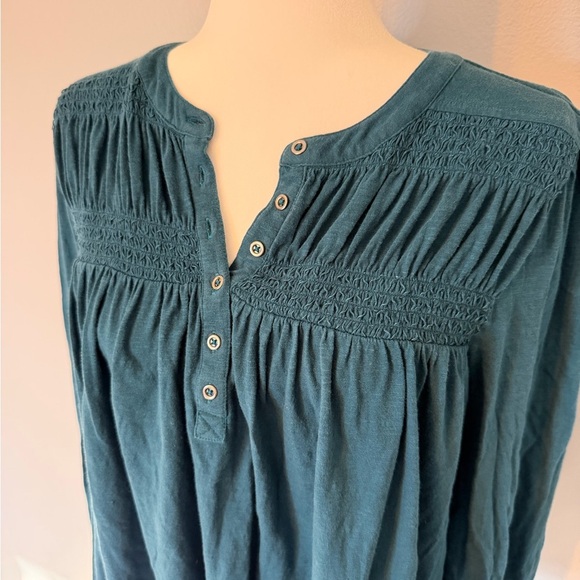 Lucky Brand Teal Button-Down Blouse - Picture 6 of 7